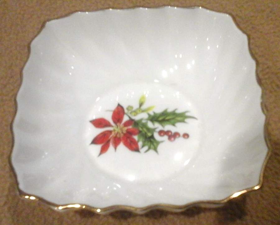 Poinsettia Nut Dish by Adderley-1