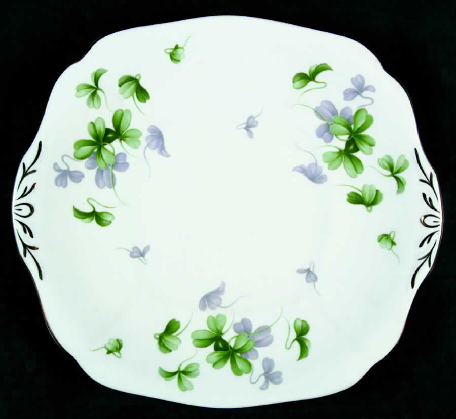 Shamrock Square Handled Cake Plate by Adderley-1