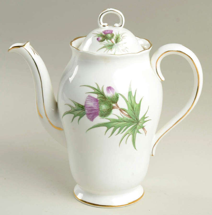 Thistle (Scalloped) Small Coffee Pot & Lid by Adderley-1