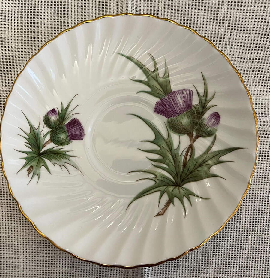 Thistle (Scalloped) Saucer for Flat Cup by Adderley-1