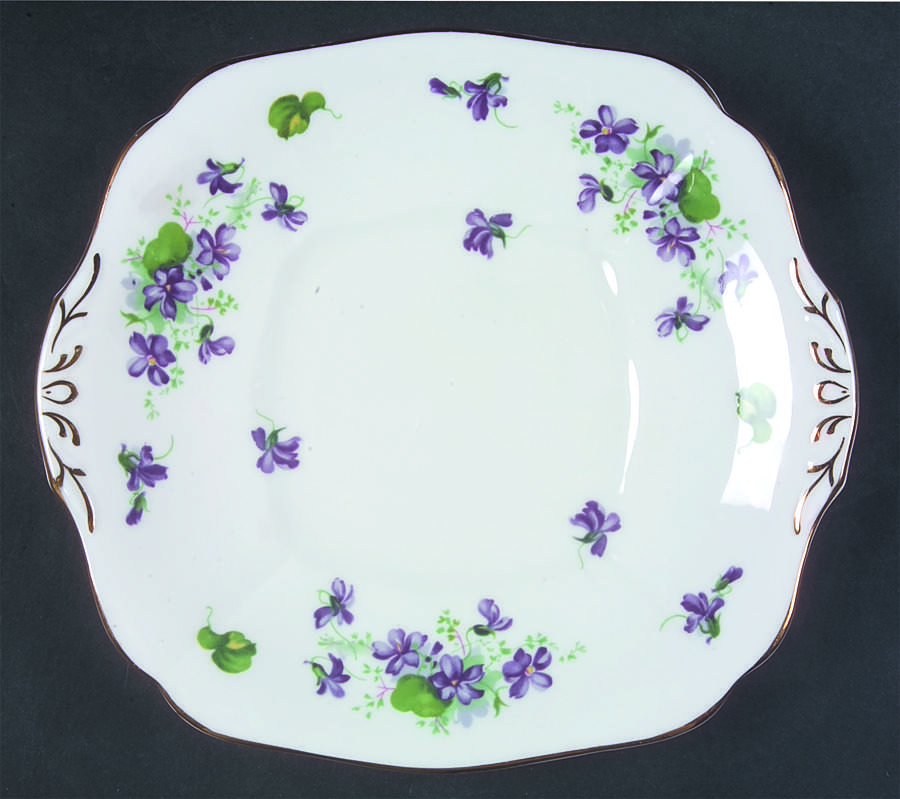 Violet Square Handled Cake Plate by Adderley-1