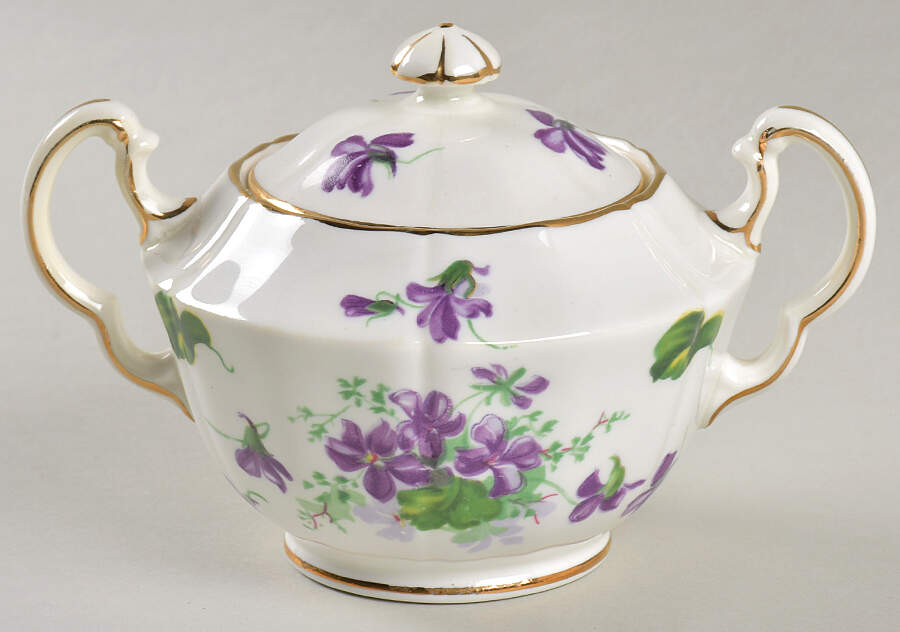 Violet Sugar Bowl & Lid by Adderley-1