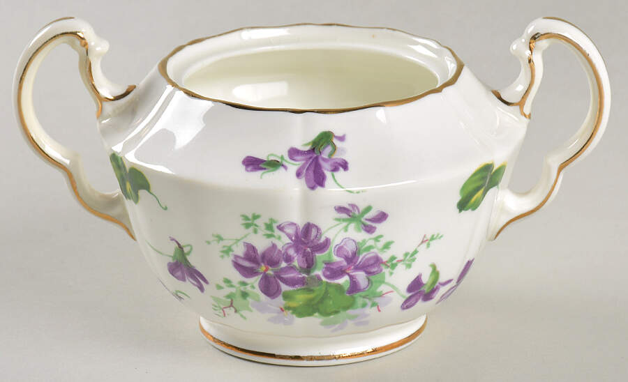 Violet Sugar Bowl No Lid by Adderley-1