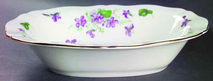 Violet 9" Oval Vegetable Bowl by Adderley-1