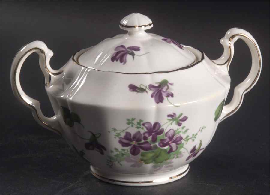 Violet Sugar Bowl & Lid by Adderley-1
