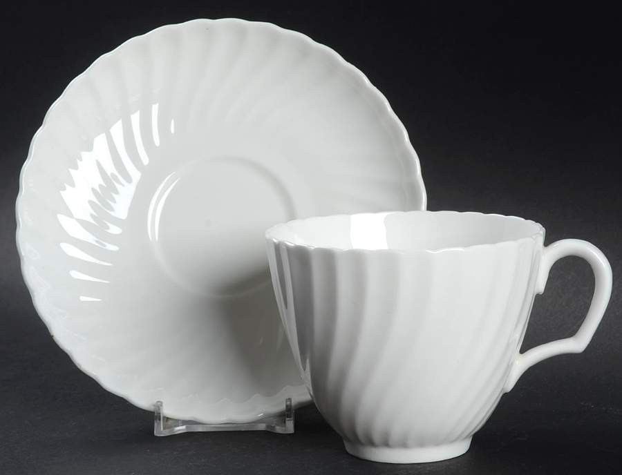 White Fife Oversized Cup & Saucer Set by Adderley-1