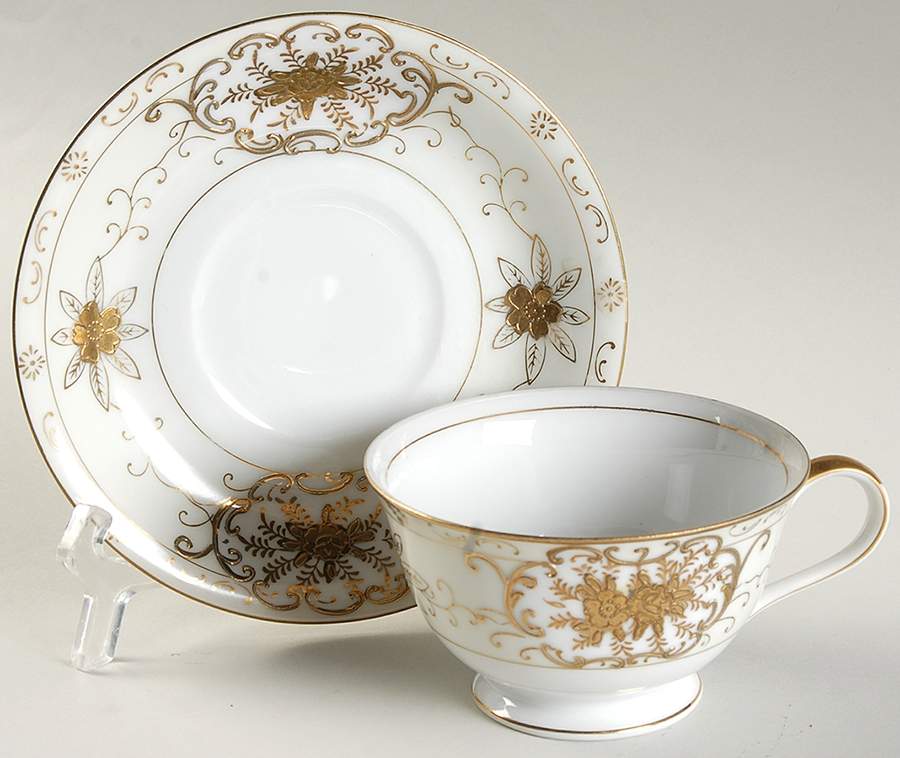 Coronet Footed Cup & Saucer Set by Adline-1