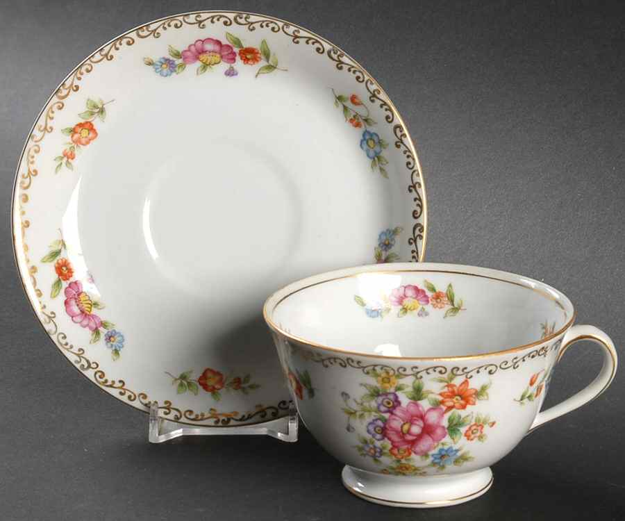 Florinda Footed Cup & Saucer Set by Adline-1