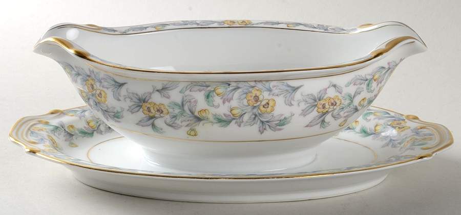 Jonquil Gravy Boat with Attached Underplate by Adline-1