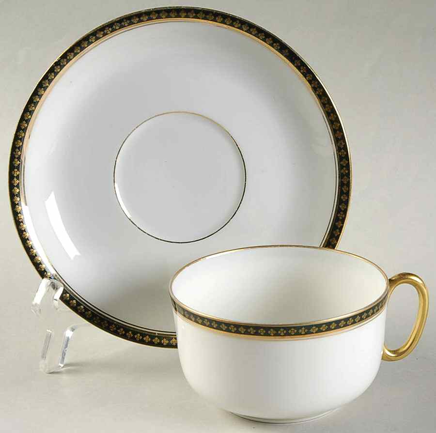 ADZ1 Flat Cup & Saucer Set by A & D Limoges-1