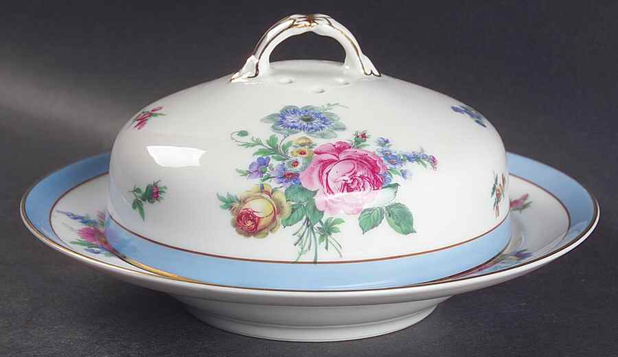 AHR41 Blue Round Covered Butter by Charles Ahrenfeldt-1