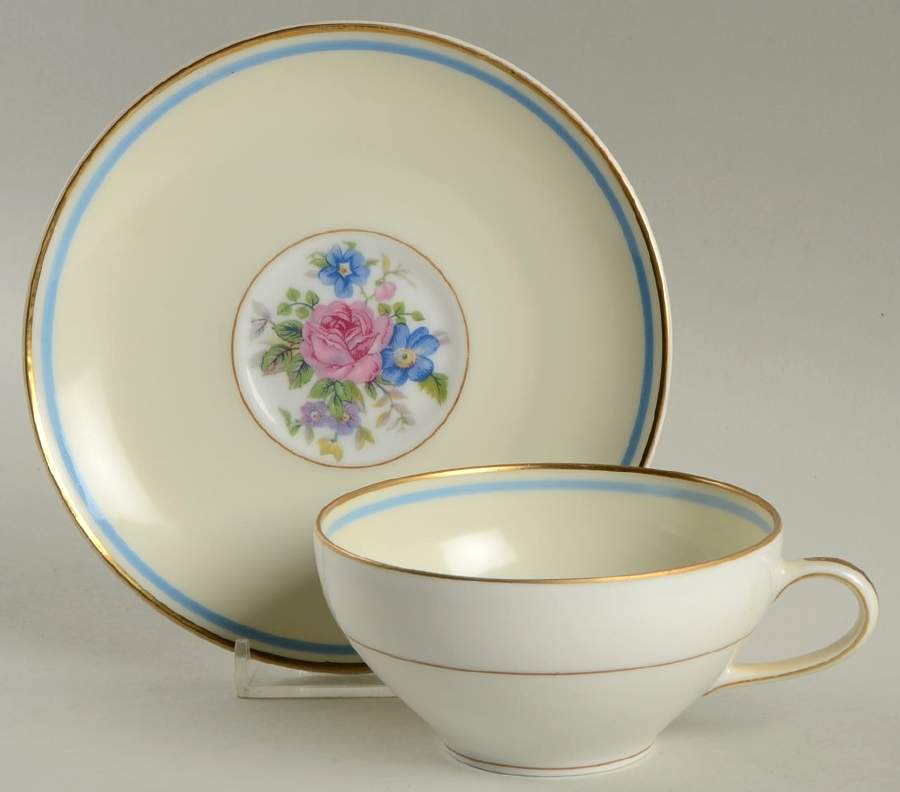 Bouquet of France Flat Cup & Saucer Set by Charles Ahrenfeldt-1