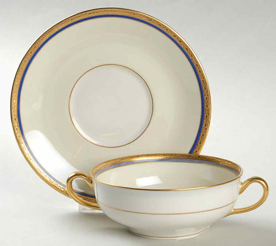 Crouville Flat Cream Soup Bowl & Saucer Set by Charles Ahrenfeldt-1