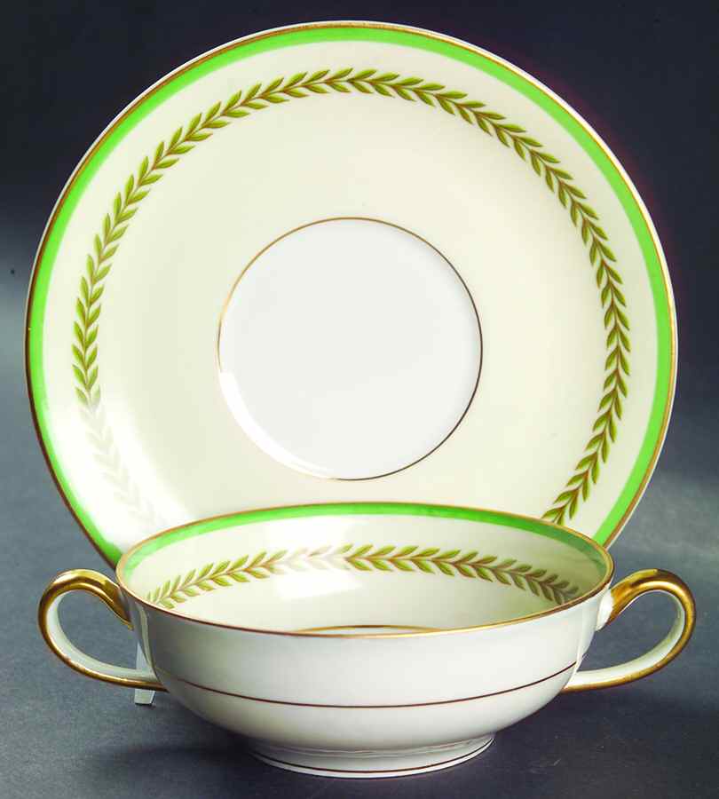 Empire Flat Cream Soup Bowl & Saucer Set by Charles Ahrenfeldt-1