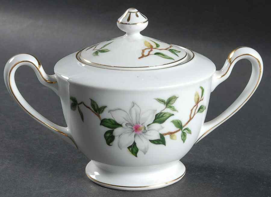 Gardenia Sugar Bowl & Lid by Aichi-1