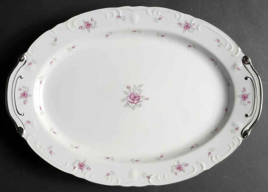 Victoria Rose 16" Oval Serving Platter by Ark Crest-1