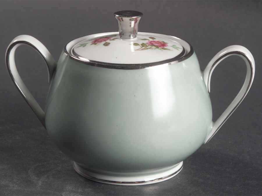Moosrose (Platinum Trim) Sugar Bowl & Lid by Alka-1