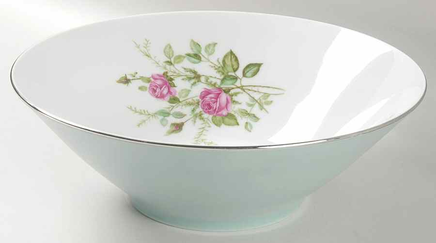 Moosrose (Platinum Trim) 9" Round Vegetable Bowl by Alka-1