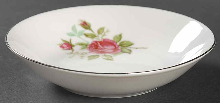 Moosrose (Platinum Trim) Fruit/Dessert (Sauce) Bowl by Alka-1