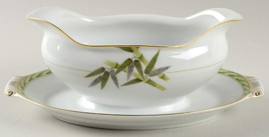 Bamboo Gravy Boat with Attached Underplate by Aladdin-1