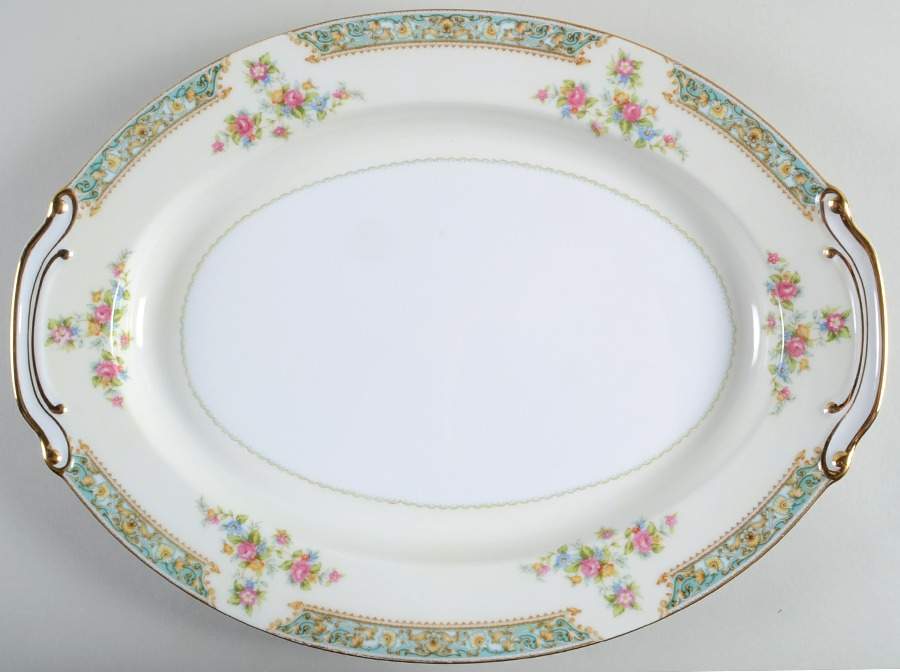 Blue Rose 16" Oval Serving Platter by Aladdin-1