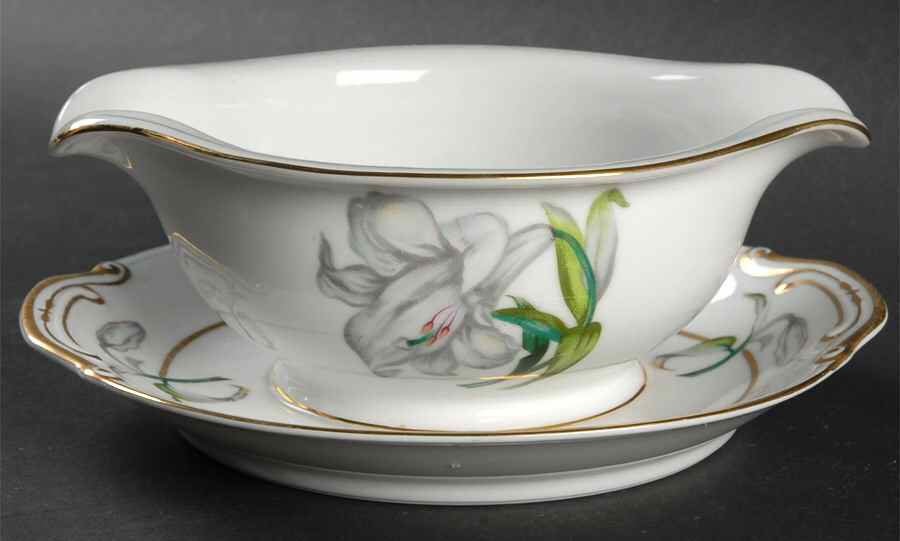 Donna Lily Gravy Boat with Attached Underplate by Aladdin-1