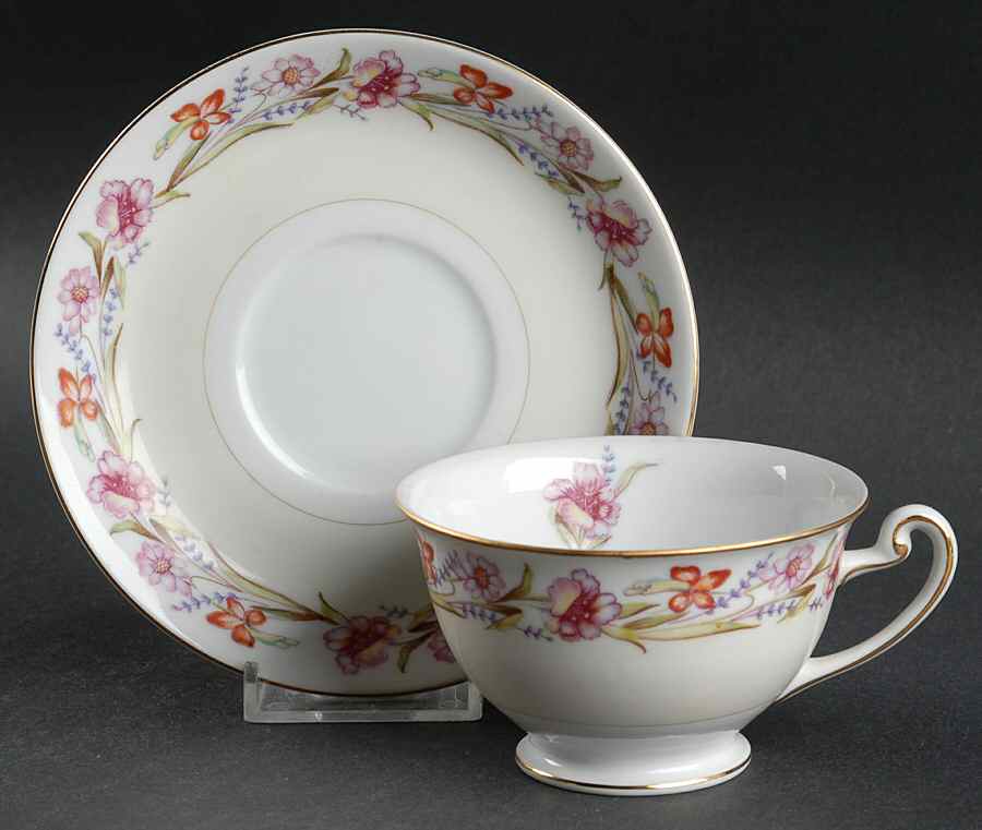 Garland Footed Cup & Saucer Set by Aladdin-1