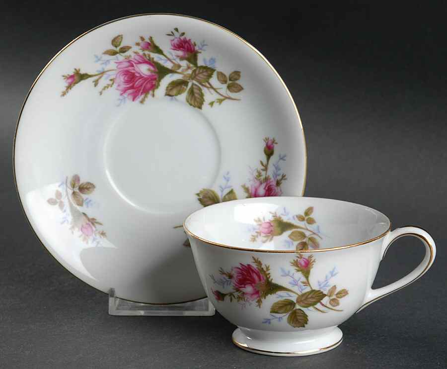Highland Rose Footed Cup & Saucer Set by Aladdin-1