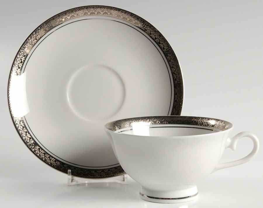 Renee Footed Cup & Saucer Set by Aladdin - USA-1