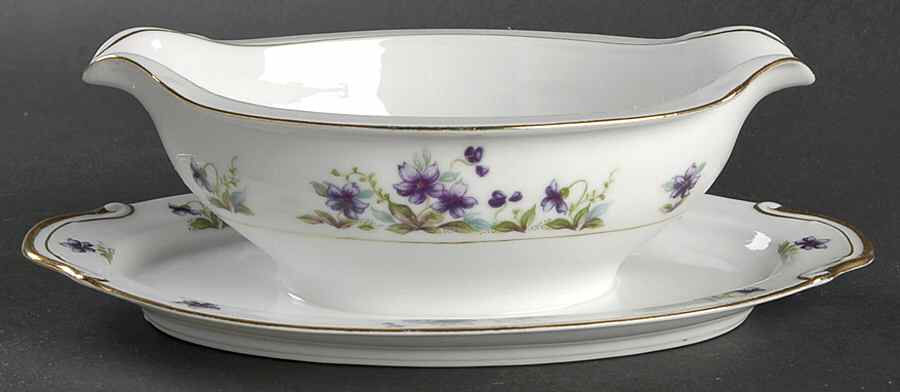 Violet Gravy Boat with Attached Underplate by Aladdin-1