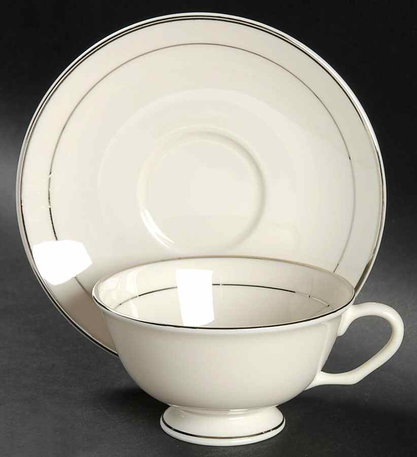 Wedding Band Footed Cup & Saucer Set by Aladdin-1