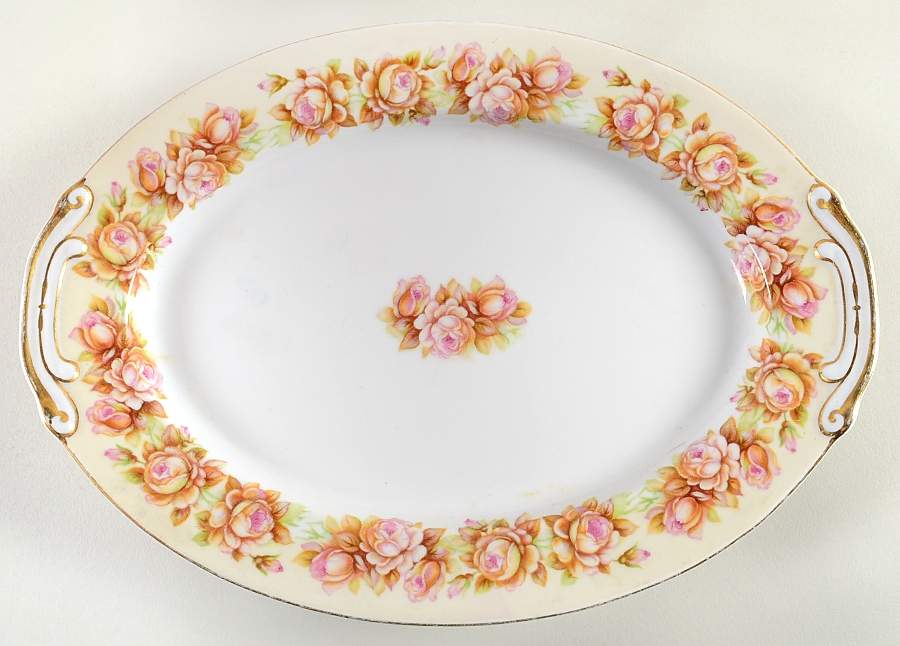 Woodrose 12" Oval Serving Platter by Aladdin-1