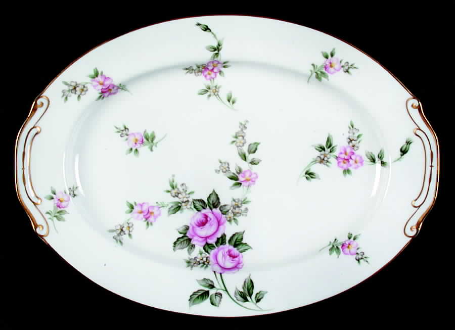 Wild Rose 13" Oval Serving Platter by Albion-Japan-1