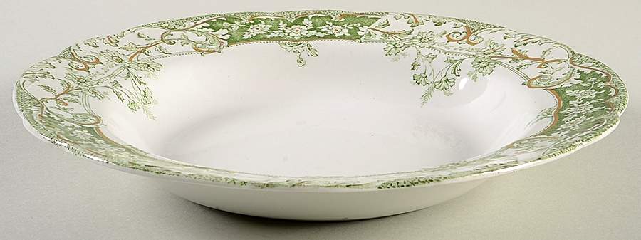 Manhattan Green Large Rim Soup Bowl by Henry Alcock-1