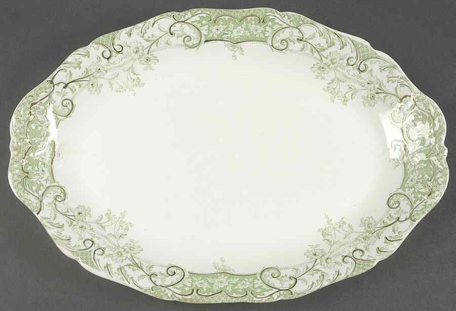 Manhattan Green 14" Oval Serving Platter by Henry Alcock-1