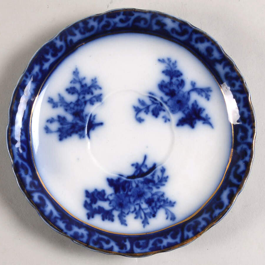Touraine (Flow Blue) Saucer for Flat Cup by Henry Alcock-1