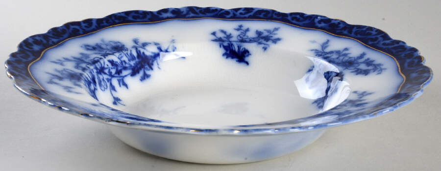 Touraine (Flow Blue) Large Rim Soup Bowl by Henry Alcock-1