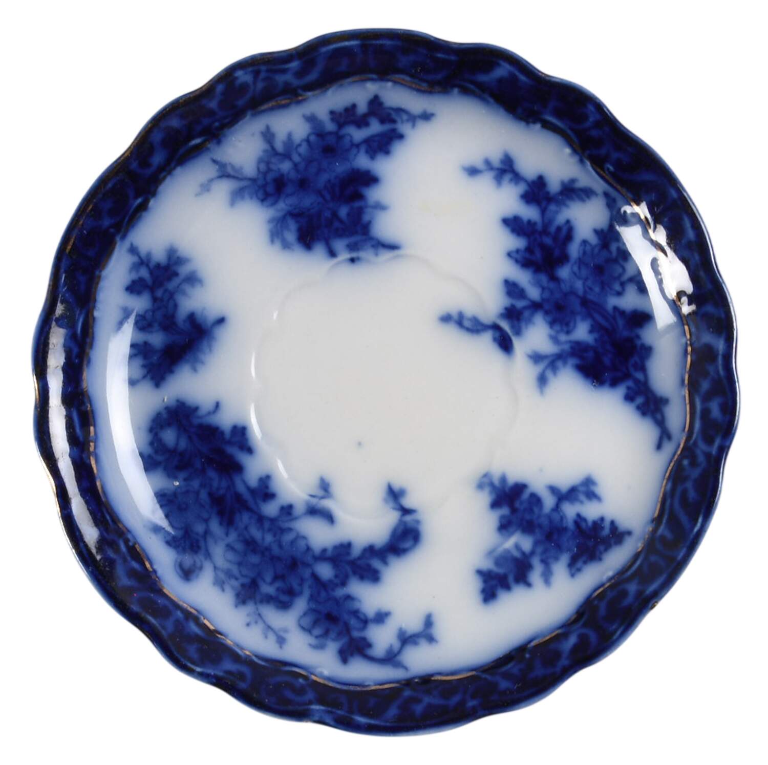 Touraine (Flow Blue) Saucer for Cream Soup Bowl by Henry Alcock-1