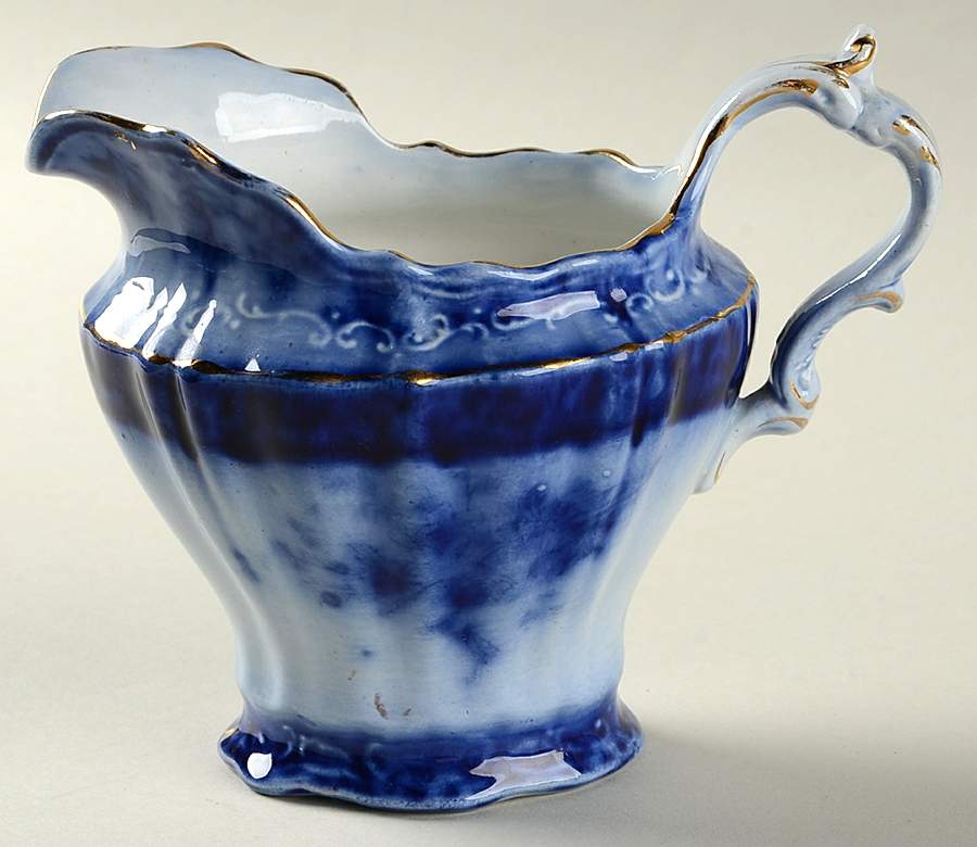 Touraine (Flow Blue) Creamer by Henry Alcock-1