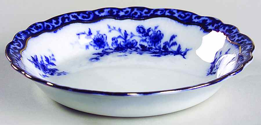 Touraine (Flow Blue) Coupe Soup Bowl by Henry Alcock-1