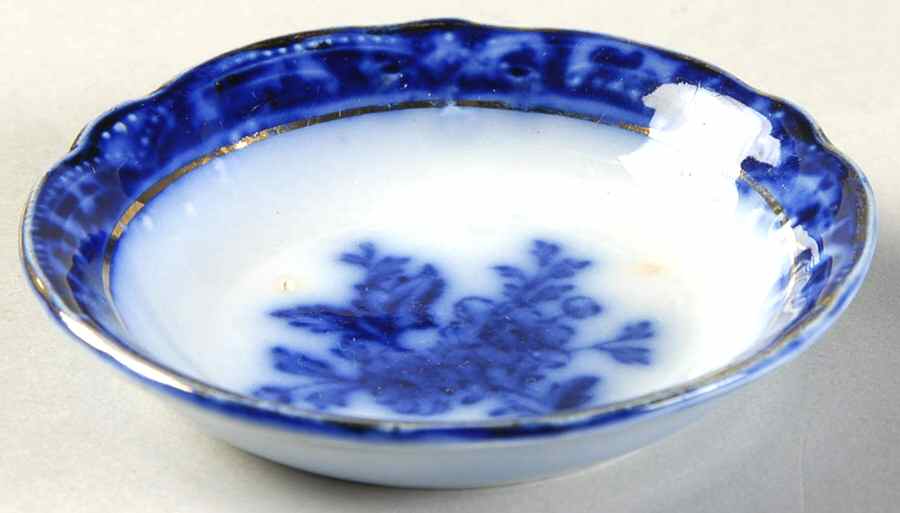 Touraine (Flow Blue) Butter Pat by Henry Alcock-1