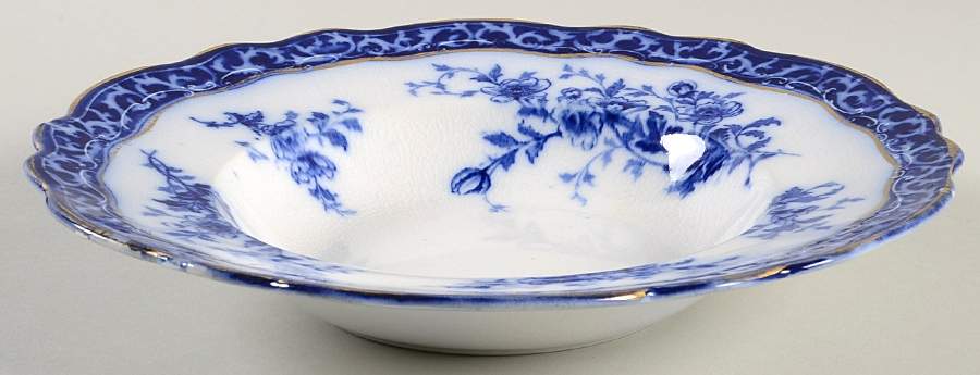 Touraine (Flow Blue) Rim Soup Bowl by Henry Alcock-1