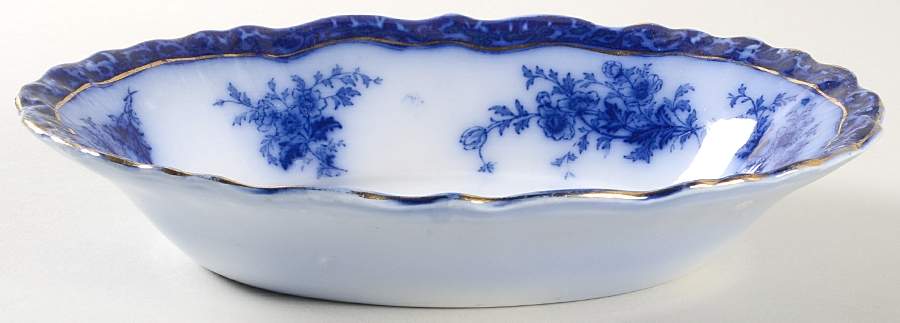 Touraine (Flow Blue) 9" Oval Vegetable Bowl by Henry Alcock-1