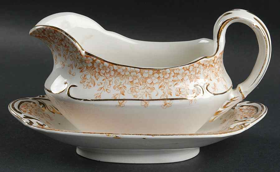 Utopian Brown Gravy Boat & Underplate by Henry Alcock-1