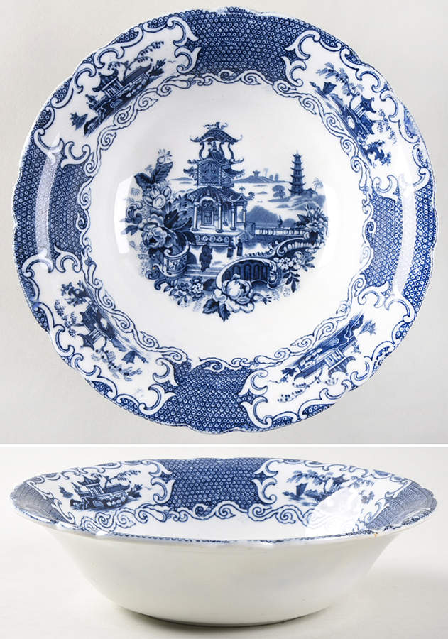 Chinese Blue (No Trim) 8" Round Vegetable Bowl by Allerton's-1