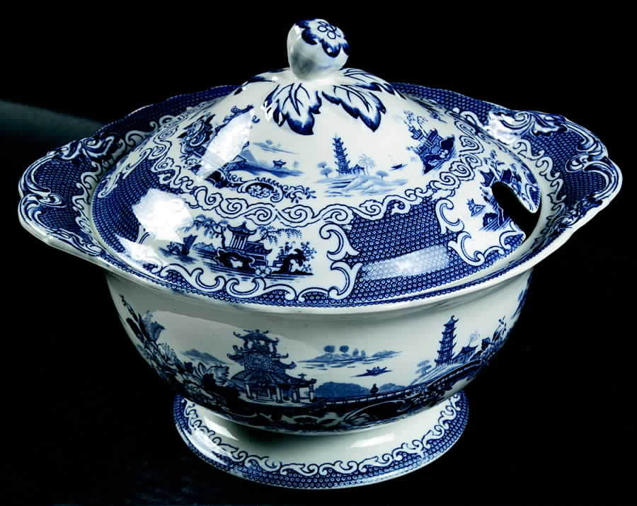 Chinese Blue (No Trim) Tureen &  Lid by Allerton's-1