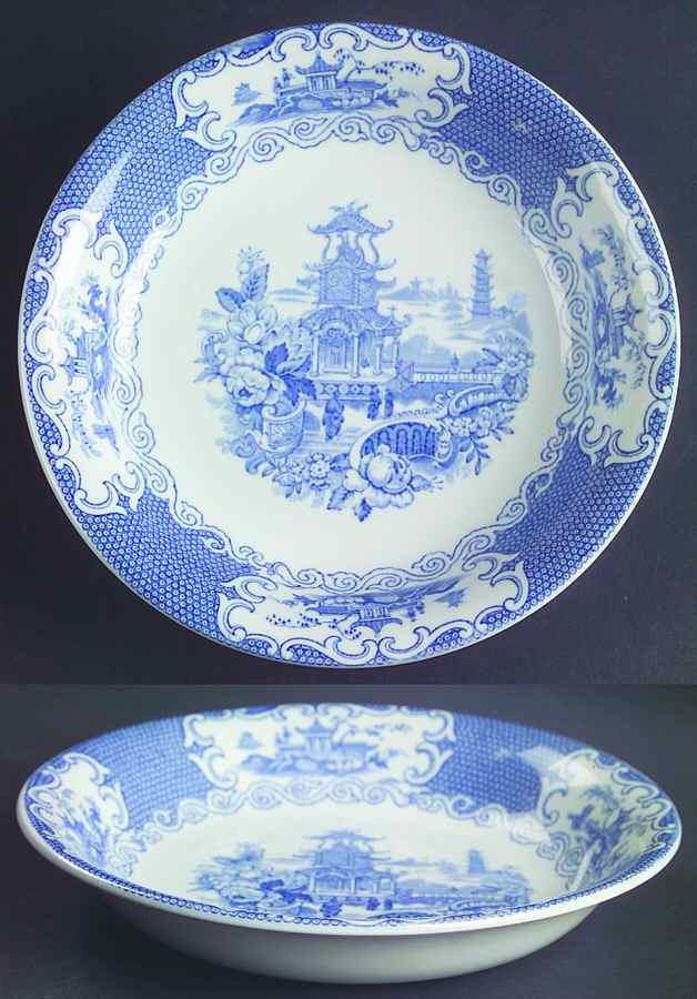 Chinese Blue (No Trim) Coupe Soup Bowl by Allerton's-1