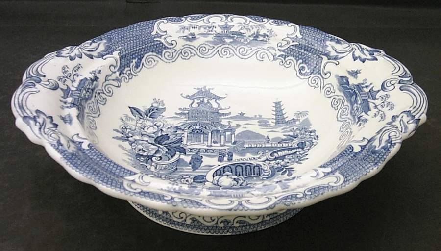 Chinese Blue (No Trim) Round Vegetable No Lid by Allerton's-1
