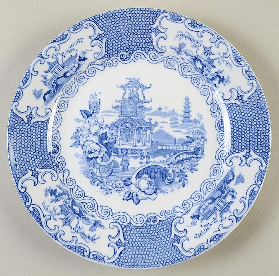 Chinese Blue (No Trim) Salad Plate by Allerton's-1
