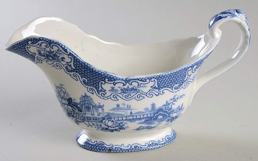 Chinese Blue (No Trim) Gravy Boat by Allerton's-1